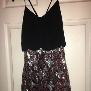 Black and Sequin mini dress, size 0, worn once!